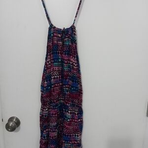 Women's Spaghetti Strap Aztec Print Neon Color Romper